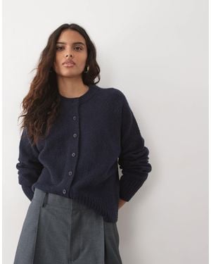 Threadbare Crew Neck Cardigan - Blue