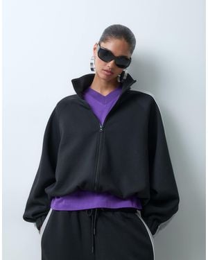 ASOS Track Style Panelled Top - Grey