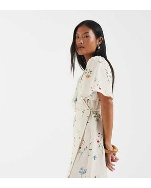 Vero Moda Flutter Sleeve Wrap Front Mini Dress - White