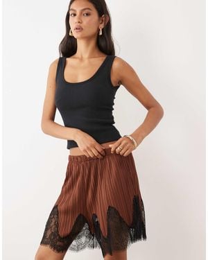 ASOS Mix & Match Plisse Shorts - Brown