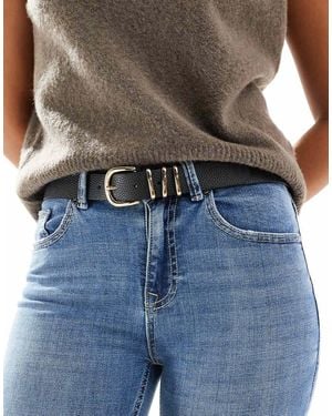 ONLY Faux Leather Jeans Belt With Buckle - Blue