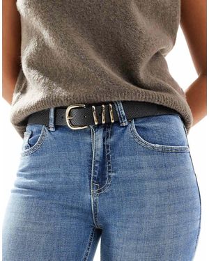 ONLY Jeansriem Van Imitatieleer Met Gouden Gesp - Blauw