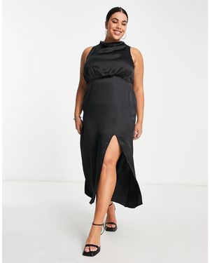 Pretty Lavish Curve – hochgeschlossenes maxikleid - Schwarz