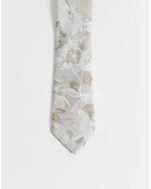 ASOS – krawatte mit großem blumenmuster - Weiß
