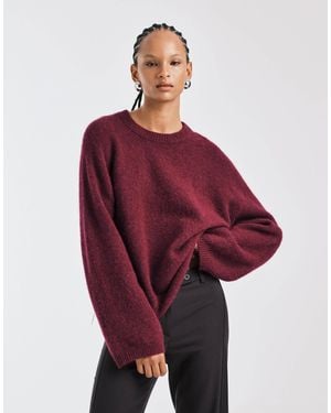 ARKET – superweicher relaxed fit pullover aus alpakawolle und wolle - Rot