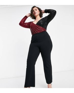 Yours Ribbed Bootcut Trouser - Blue