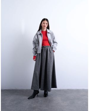 TOPSHOP Full Circle Maxi Skirt With Tie Waist - White