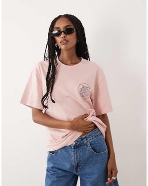 ARKET Cafe Short Sleeve T-shirt With Front Print - Pink