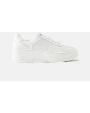 Pull&Bear Plateau-sneaker mit details - Weiß