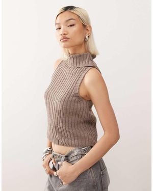 Collusion Ribbed Roll Neck - Natural