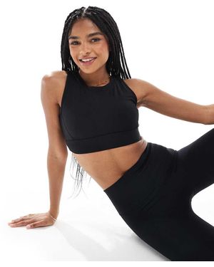 agon® High Neck Sports Bra - Black