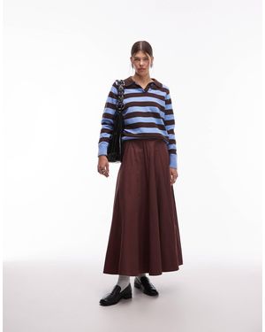 ASOS Full Hem Voluminous Maxi Skirt - Brown