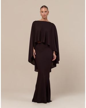 Wanderdoll Primrose Chiffon Maxi Fishtail Skirt Co-ord - Natural