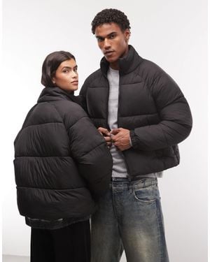 Collusion Unisex-pufferjacke mit stehkragen - Schwarz