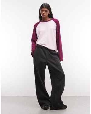 Weekday Smart Wide Leg Heavy Jersey Trousers - Blue