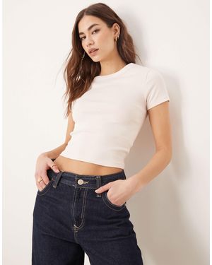 Gina Tricot Short Sleeve Slim Fit Top - White