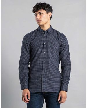 French Connection Cotton Long Sleeve Gingham Shirt - Blue