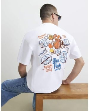 River Island Oversized Fit Plate T-Shirt - White