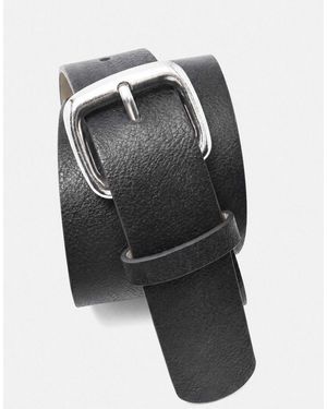 Pull&Bear Gürtel mit eckiger schnalle - Schwarz