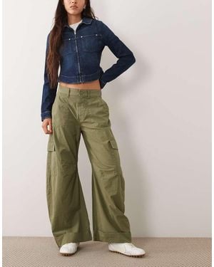 ASOS Pantalón Cargo Casual Con Bajo Vuelto En-Verde - Azul