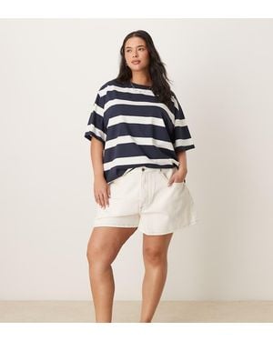 ASOS Asos Design Curve Denim Longline A Line Shorts - Multicolour