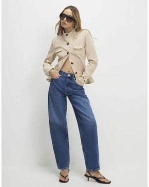 River Island Mid Rise Barrel Leg Jeans - Blue