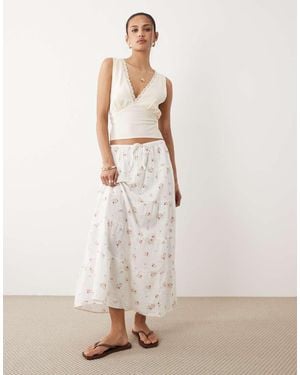 Cotton On Haven Tiered Maxi Skirt - Natural