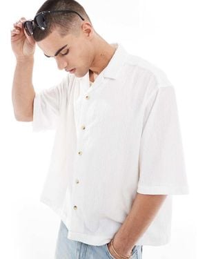 ASOS Oversized Jersey Textured Shirt - White