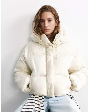 Pull&Bear Kurze steppjacke mit kapuze - Natur