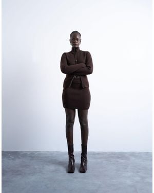 TOPSHOP Knitted Compact Co-ord Skirt - White