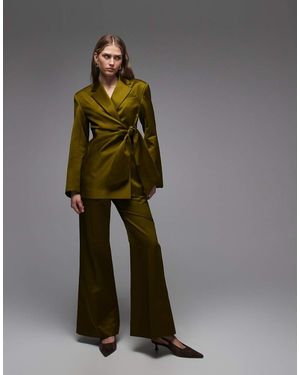 & Other Stories Satin Tailored Trousers - Green