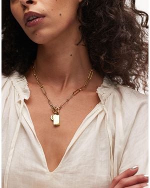 TOPSHOP – sally – wasserfeste, klobige halskette aus edelstahl - Braun