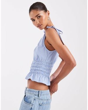 JJXX Seersucker Striped Top - White