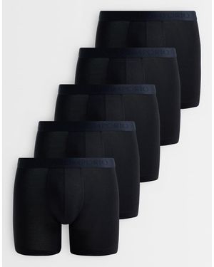 Panos Emporio 5 Pack Bamboo Cotton Boxer Briefs - Blue