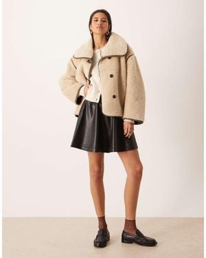 Gina Tricot Mini Pu Skirt - Natural