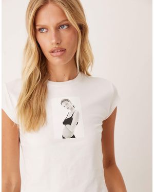 Calvin Klein Kate Moss Print Baby T-shirt - Natural