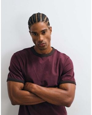 ASOS Regular Ringer T-shirt - Brown