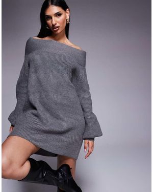 Princess Polly Vestito Maglia Corto - Grigio