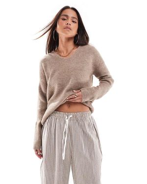 ONLY V Neck Jumper - Natural