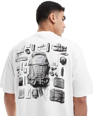 G-Star T-Shirt Oversize Bianca Con Stampa Sul Retro - Bianco