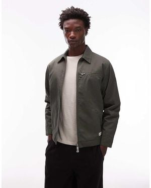CAT WWR Twill Two Way Zip Jacket With Quilted Lining - Black