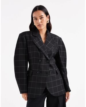 ASOS Tailored Cocoon Sleeve Double Breasted Blazer - Black