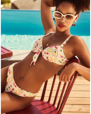 Boux Avenue Positano Printed Brief Bikini Bottoms Summer Swimwear - Natural