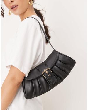 Glamorous – e schultertasche mit raffung und schnallendetail - Natur