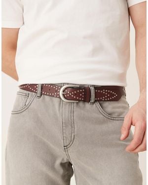 ASOS Studded Burnished Belt - Grey