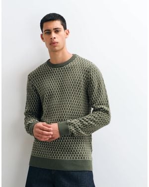 Blend Geometrischer strickpullover - Grün