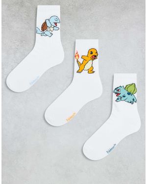 ASOS Pokémon 3 Pack Of Socks - White