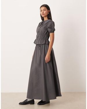 Glamorous Elastic Waist Maxi Skirt - White