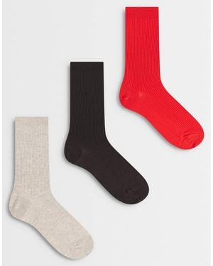 ARKET 3-Pack Katoenen Ribsokken - Wit