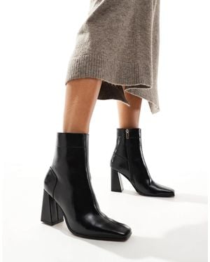 ASOS Wide Fit Everest Flared Heel Boots - Gray